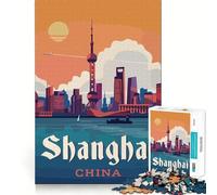 Rompecabezas de 1000 Piezas Viaje a Shanghái Juguete de Corte Premium para ejercitar la Mente Un Regalo Divertido para Pasar un Buen rato y Disfrutar en cumpleaños (38x52cm)