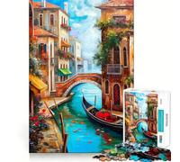 Rompecabezas de 1000 Piezas Viaje a Venecia, Italia Diseño artístico de Corte preciso Juego de lógica y Pensamiento Ideal para Relajarse y divertirse en cumpleaños (38x26cm)