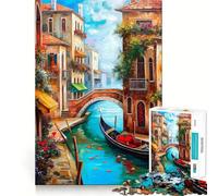 Rompecabezas de 1000 Piezas Viaje a Venecia, Italia Diseño de Corte preciso Juego Mental Regalo Ideal para Relajarse y Disfrutar en cumpleaños (50x75cm)