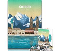 Rompecabezas de 1000 Piezas Viaje a Zúrich para Adultos, Regalo, Juguete Educativo Intelectual descompresor, Regalo de cumpleaños, Regalos, Arte Mural, 50x75cm