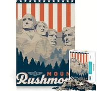 Rompecabezas de 1000 Piezas Viaje al Monte Rushmore Diseño de Corte preciso Ideal para desarrollar la lógica y el Pensamiento Momento de relajación (50x75cm)