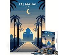 Rompecabezas de 1000 Piezas Viaje al Taj Mahal para Adolescentes Actividad Cerebral, Momento de relajación, Corte preciso, Regalo Encantador (38x52cm)