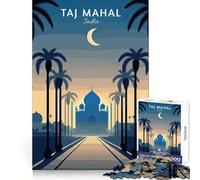 Rompecabezas de 1000 Piezas Viaje al Taj Mahal para Adolescentes Actividad Cerebral, Momento de relajación, Corte preciso, Regalo Encantador (38x26cm)