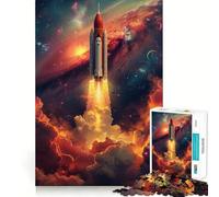 Rompecabezas de 1000 Piezas Viaje Espacial para Adultos Juego Mental Pasatiempo en casa Bordes limpios Un Regalo Encantador (38x52cm)