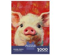 Rompecabezas De 1000 Piezas Vibrant Pig Art -1 Rompecabezas para Adultos Juego Práctico Una Obra De Arte Cumpleaños Y Navidad 38x26cm/1000pcs