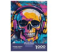 Rompecabezas De 1000 Piezas Vibrant Skull Graffiti Rompecabezas para Adultos Juego Práctico Una Obra De Arte Cumpleaños Y Navidad 52x38cm/1000pcs