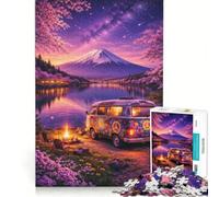Rompecabezas de 1000 Piezas: Vida en Furgoneta en Japón, Monte Fuji, decoración de Pared, un Reto para completar, Que fomenta el Amor Entre Parejas 38x52cm