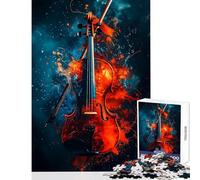 Rompecabezas de 1000 Piezas violín salpicado decoración del hogar Juguetes Gran Regalo para Juegos Juego Educativo Mejora el Amor Entre Parejas tamaño 38x26cm