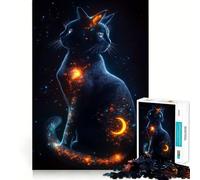 Rompecabezas de 1000 Piezas Visiones de un Gato cósmico Entrenamiento Cerebral Divertido Encaje Huecos Actividad para Compartir con Seres Queridos (50x75cm)
