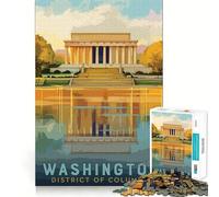 Rompecabezas de 1000 Piezas Visita a Washington Diseño de Corte preciso Juego para ejercitar la Mente Regalo Ideal para Relajarse y Disfrutar en cumpleaños (50x75cm)