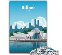 Rompecabezas de 1000 Piezas Visita Bilbao para Adolescentes, Juegos educativos, Juguetes de Bricolaje con póster a Juego y Hoja de Trivia para Mayores de 14 años, 1000 Piezas (50x75cm)