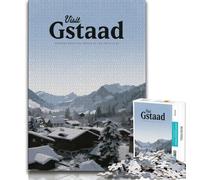 Rompecabezas de 1000 Piezas Visita Gstaad para Adultos y Adolescentes, Juguetes educativos, decoración de Pared antiestrés, 38x26cm