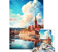 Rompecabezas de 1000 Piezas Visita Oslo Juguetes adictivos para Cultivar la Paciencia Juegos relajantes Alivia el estrés Excelentes Regalos y Juguetes (Tamaño 38x52cm)