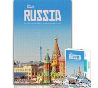 Rompecabezas de 1000 Piezas Visita Rusia para Adultos y Adolescentes Juego Familiar para aliviar el estrés, desafío difícil, colección de Artistas Bellas Artes 38x26cm