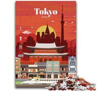 Rompecabezas de 1000 Piezas Visita Tokio para Adolescentes, Juegos educativos, Juguetes de Bricolaje con póster a Juego y Hoja de Trivia para Mayores de 14 años, 1000 Piezas (50x75cm)