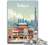 Rompecabezas de 1000 Piezas Visita Tokio para Adultos, Apto para Mayores de 14 años Decoración de Pared, Regalo de cumpleaños y único, 1000 Piezas (26x38cm)