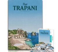 Rompecabezas de 1000 Piezas Visita Trapani para Adolescentes, Ideal para Pasar el Tiempo Libre en casa y aliviar el estrés, con póster a Juego y Hoja de Trivia de 38x26cm