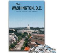 Rompecabezas de 1000 Piezas Visita Washington DC para Adultos, desafiantes Juegos Familiares, Juguetes de Bricolaje para Decorar la Pared del hogar (50x75cm)