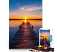 Rompecabezas de 1000 Piezas Vista del Atardecer en el mar para Adolescentes Juguete para desarrollar la lógica y la diversión Bordes Suaves Regalo Creativo 50x75cm