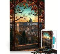 Rompecabezas de 1000 Piezas Vista del Atardecer en Roma para Adolescentes Juego Inteligente para Jugar en Grupo Imagen para armar y Decorar la Pared (38x52cm)