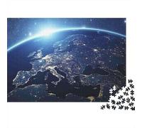 Rompecabezas de 1000 Piezas Vista Nocturna de la Tierra Desde el Espacio para Adultos. Juego Educativo. Hermosa decoración. Difícil. Regalo de cumpleaños. 70x50cm.