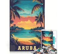 Rompecabezas de 1000 Piezas: Vive la Experiencia Tropical de Aruba, Juguetes para armar, desafío difícil, con Piezas de Formas aleatorias Que encajan Perfectamente 38x52cm