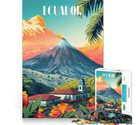 Rompecabezas de 1000 Piezas Volcán en Ecuador para Adolescentes Juego Divertido con Encaje Huecos Actividad Nocturna para Toda la Familia (38x52cm)