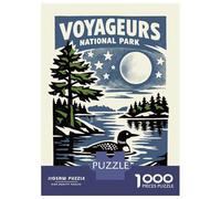 Rompecabezas De 1000 Piezas Voyageurs National Park Vintage Poster Rompecabezas para Adultos Juego De Ingenio Difícil Difícil Único Cumpleaños Y Regalos 52x38cm/1000pcs