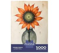 Rompecabezas De 1000 Piezas WABI Sabi Orange Sunflower in Vase Rompecabezas para Adultos Juegos Familiares Ensamblaje De Patrones Cumpleaños Y Navidad 38x26cm/1000pcs