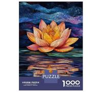 Rompecabezas De 1000 Piezas Water Lily Reflection Stained Glass Art Rompecabezas para Adultos Juego Práctico Una Obra De Arte Cumpleaños Y Navidad 70x50cm/1000pcs