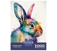 Rompecabezas De 1000 Piezas Watercolor Rabbit Rompecabezas para Adultos Juego De Ingenio Ensamblaje De Patrones Difícil Y Desafiante 70x50cm/1000pcs
