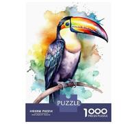 Rompecabezas De 1000 Piezas Watercolor Toucan Painting Rompecabezas para Adultos Juego De Ingenio Difícil Difícil Único Cumpleaños Y Regalos 70x50cm/1000pcs