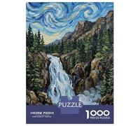 Rompecabezas De 1000 Piezas - Waterfall in A Mountainous Forest Rompecabezas para Adultos Juegos Familiares Carrera De Velocidad Manual Oferta como Regalos para Toda La Familia 38x26cm/1000pcs