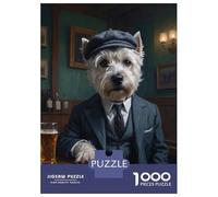 Rompecabezas De 1000 Piezas West Highland Terrier Dog in Suit at The Pub Rompecabezas para Adolescentes Juego De Ingenio Regalos para Mujeres Cumpleaños Y Navidad 38x26cm/1000pcs