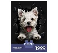 Rompecabezas De 1000 Piezas West Highland Terrier Dog Rompecabezas para Adultos Juego Práctico para Aliviar El Estrés Cumpleaños Y Navidad 70x50cm/1000pcs