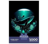Rompecabezas De 1000 Piezas Whale Scuba Diving Rompecabezas para Adultos Juego De Ingenio Corte De Precisión Cumpleaños Y Navidad 70x50cm/1000pcs
