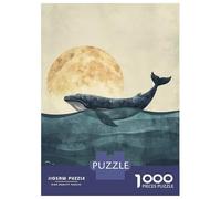 Rompecabezas De 1000 Piezas Whale Under The Moon Rompecabezas Juguetes Antiestrés Decoración De Pared Cumpleaños Y Navidad 52x38cm/1000pcs