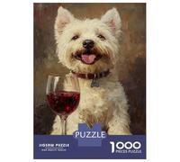 Rompecabezas De 1000 Piezas Whisky Westie & Wine -1 Rompecabezas Juguetes Antiestrés Decoración De Pared Cumpleaños Y Navidad 52x38cm/1000pcs