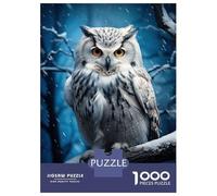 Rompecabezas De 1000 Piezas White Owl and Snow Rompecabezas para Adultos Juegos Relajantes Decoración del Hogar Cumpleaños Y Navidad 70x50cm/1000pcs