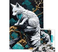 Rompecabezas de 1000 Piezas White Wolf Kintsugi Difícil y desafiante Juego práctico difícil para Mayores de 14 años 38x52cm