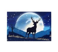 Rompecabezas de 1000 piezas Whjdpp Deer Under The Starry Sky Pattern Educativo Intelectual Rompecabezas de madera, rompecabezas divertidos, rompecabezas para aliviar el estrés
