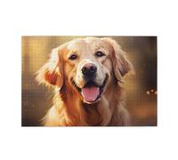 Rompecabezas de 1000 piezas Whjdpp Dog Golden Retriever con patrón educativo intelectual de madera, rompecabezas divertidos, rompecabezas para aliviar el estrés