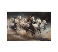 Rompecabezas de 1000 piezas Whjdpp Running of The Horses Pattern Educativo Intelectual Rompecabezas de madera, rompecabezas divertidos, rompecabezas para aliviar el estrés