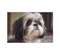 Rompecabezas de 1000 piezas Whjdpp Shih Tzu con patrón de perro educativo, rompecabezas de madera intelectual, rompecabezas divertidos, rompecabezas para aliviar el estrés