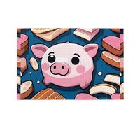 Rompecabezas de 1000 piezas WHJSHOP Cute Little Pig Impresión Calidad Rompecabezas de madera para adultos y niños, rompecabezas divertidos, rompecabezas para aliviar el estrés