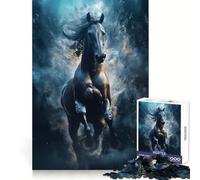 Rompecabezas de 1000 Piezas Wild Black Nova Race Horse para Adultos: Ejercicio Mental, Escape Relajante, Corte de precisión, Regalo Ideal de Navidad (38x26cm)