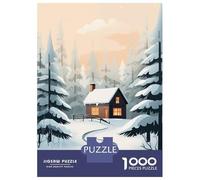 Rompecabezas De 1000 Piezas Winter Cabin in The Woods Rompecabezas para Adultos Juego De Ingenio Análisis Y Lógica Cumpleaños 52x38cm/1000pcs