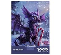Rompecabezas De 1000 Piezas Winter Dragon with Candy Cane Rompecabezas para Adultos Juego De Ingenio Análisis Y Lógica Cumpleaños 52x38cm/1000pcs