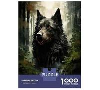 Rompecabezas De 1000 Piezas - Wolf Art Print Fantasy Forest Rompecabezas para Adultos Juego De Ingenio Desafío Difícil Regalos para Reducir El Estrés 52x38cm/1000pcs