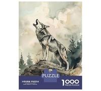 Rompecabezas De 1000 Piezas Wolf Call of The Wild Rompecabezas para Adultos Juego De Ingenio Análisis Y Lógica Interacción Entre Padres E Hijos 52x38cm/1000pcs